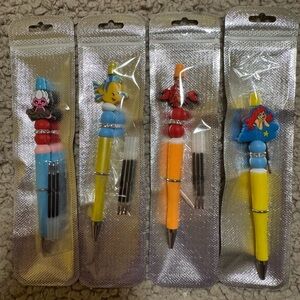 Little Mermaid Silicone Beaded Pens